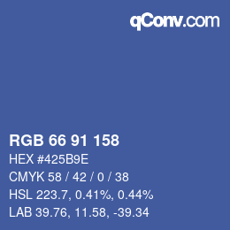 Code couleur: RGB 66 91 158 | qconv.com