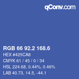 カラーコード: RGB 66 92.2 168.6 | qconv.com
