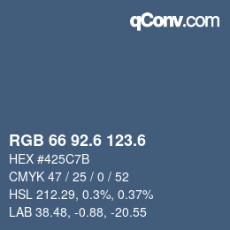 カラーコード: RGB 66 92.6 123.6 | qconv.com