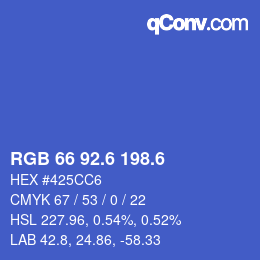 カラーコード: RGB 66 92.6 198.6 | qconv.com