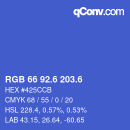 カラーコード: RGB 66 92.6 203.6 | qconv.com