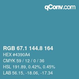 Color code: RGB 67.1 144.8 164 | qconv.com