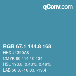 Color code: RGB 67.1 144.8 168 | qconv.com