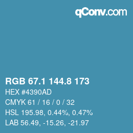 Color code: RGB 67.1 144.8 173 | qconv.com