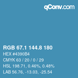 Color code: RGB 67.1 144.8 180 | qconv.com