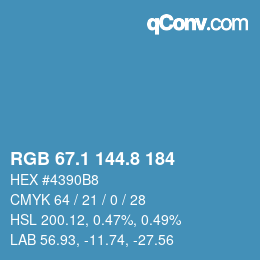 Color code: RGB 67.1 144.8 184 | qconv.com