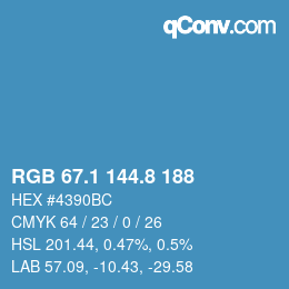 Color code: RGB 67.1 144.8 188 | qconv.com