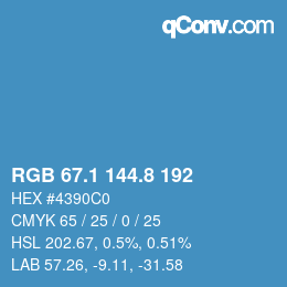Color code: RGB 67.1 144.8 192 | qconv.com