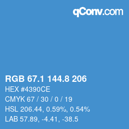 Color code: RGB 67.1 144.8 206 | qconv.com