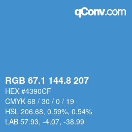 Color code: RGB 67.1 144.8 207 | qconv.com