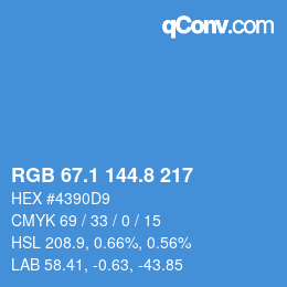 Color code: RGB 67.1 144.8 217 | qconv.com