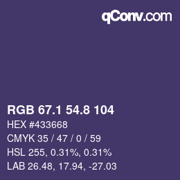 Color code: RGB 67.1 54.8 104 | qconv.com