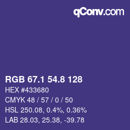 Color code: RGB 67.1 54.8 128 | qconv.com