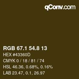 Color code: RGB 67.1 54.8 13 | qconv.com