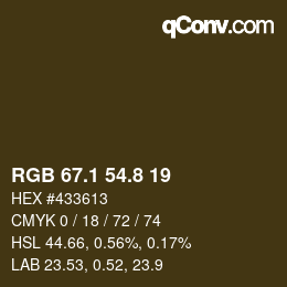 Color code: RGB 67.1 54.8 19 | qconv.com