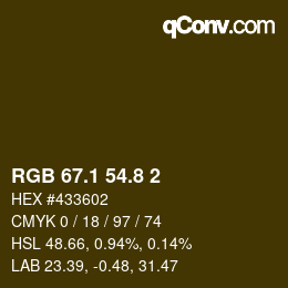 Color code: RGB 67.1 54.8 2 | qconv.com