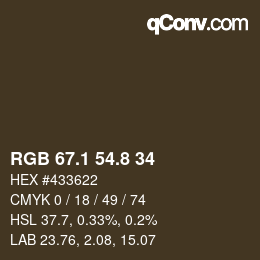 Color code: RGB 67.1 54.8 34 | qconv.com