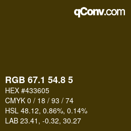 カラーコード: RGB 67.1 54.8 5 | qconv.com