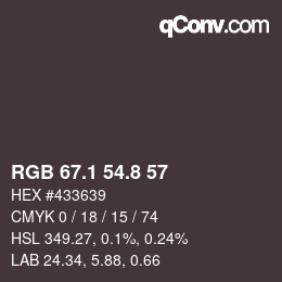 Color code: RGB 67.1 54.8 57 | qconv.com