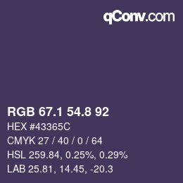 Color code: RGB 67.1 54.8 92 | qconv.com