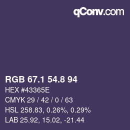 Color code: RGB 67.1 54.8 94 | qconv.com