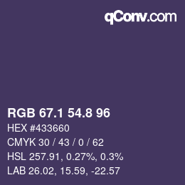 Color code: RGB 67.1 54.8 96 | qconv.com