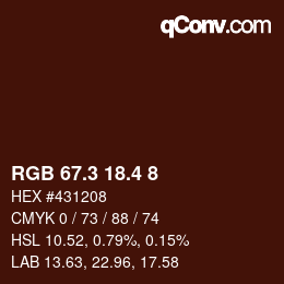 カラーコード: RGB 67.3 18.4 8 | qconv.com