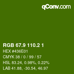 カラーコード: RGB 67.9 110.2 1 | qconv.com