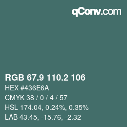 Color code: RGB 67.9 110.2 106 | qconv.com