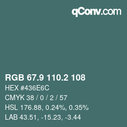 Color code: RGB 67.9 110.2 108 | qconv.com