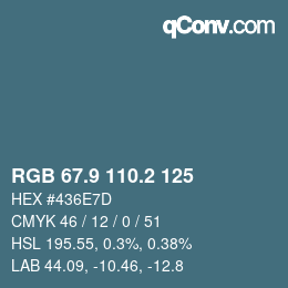 Color code: RGB 67.9 110.2 125 | qconv.com