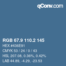 Color code: RGB 67.9 110.2 145 | qconv.com
