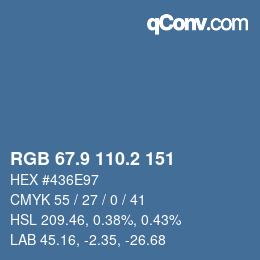Color code: RGB 67.9 110.2 151 | qconv.com