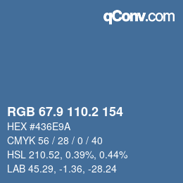 Color code: RGB 67.9 110.2 154 | qconv.com
