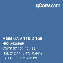 カラーコード: RGB 67.9 110.2 159 | qconv.com