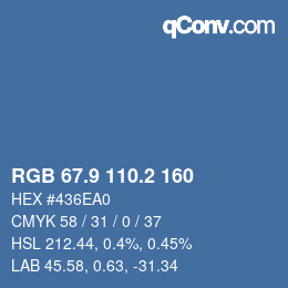 Color code: RGB 67.9 110.2 160 | qconv.com