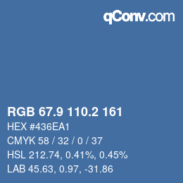 Color code: RGB 67.9 110.2 161 | qconv.com