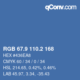 Color code: RGB 67.9 110.2 168 | qconv.com