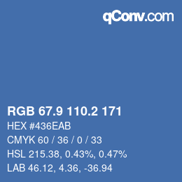 Color code: RGB 67.9 110.2 171 | qconv.com