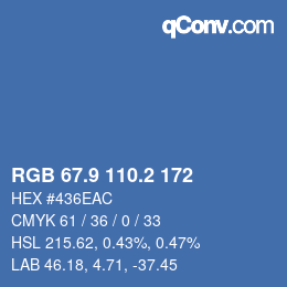 Color code: RGB 67.9 110.2 172 | qconv.com