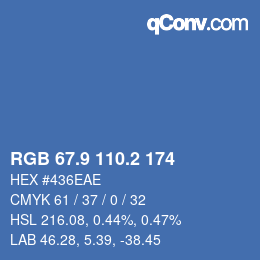 Farbcode: RGB 67.9 110.2 174 | qconv.com