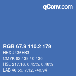 Color code: RGB 67.9 110.2 179 | qconv.com