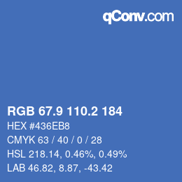 Color code: RGB 67.9 110.2 184 | qconv.com