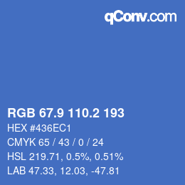 Color code: RGB 67.9 110.2 193 | qconv.com