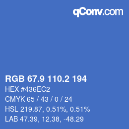 Color code: RGB 67.9 110.2 194 | qconv.com