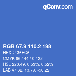 Color code: RGB 67.9 110.2 198 | qconv.com