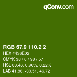 カラーコード: RGB 67.9 110.2 2 | qconv.com