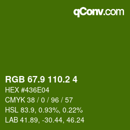 カラーコード: RGB 67.9 110.2 4 | qconv.com