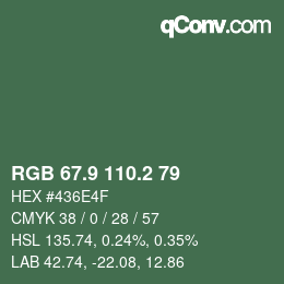 カラーコード: RGB 67.9 110.2 79 | qconv.com