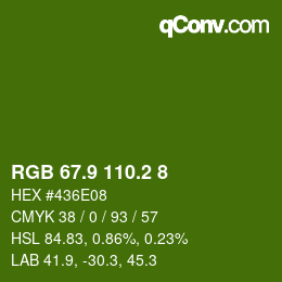 カラーコード: RGB 67.9 110.2 8 | qconv.com